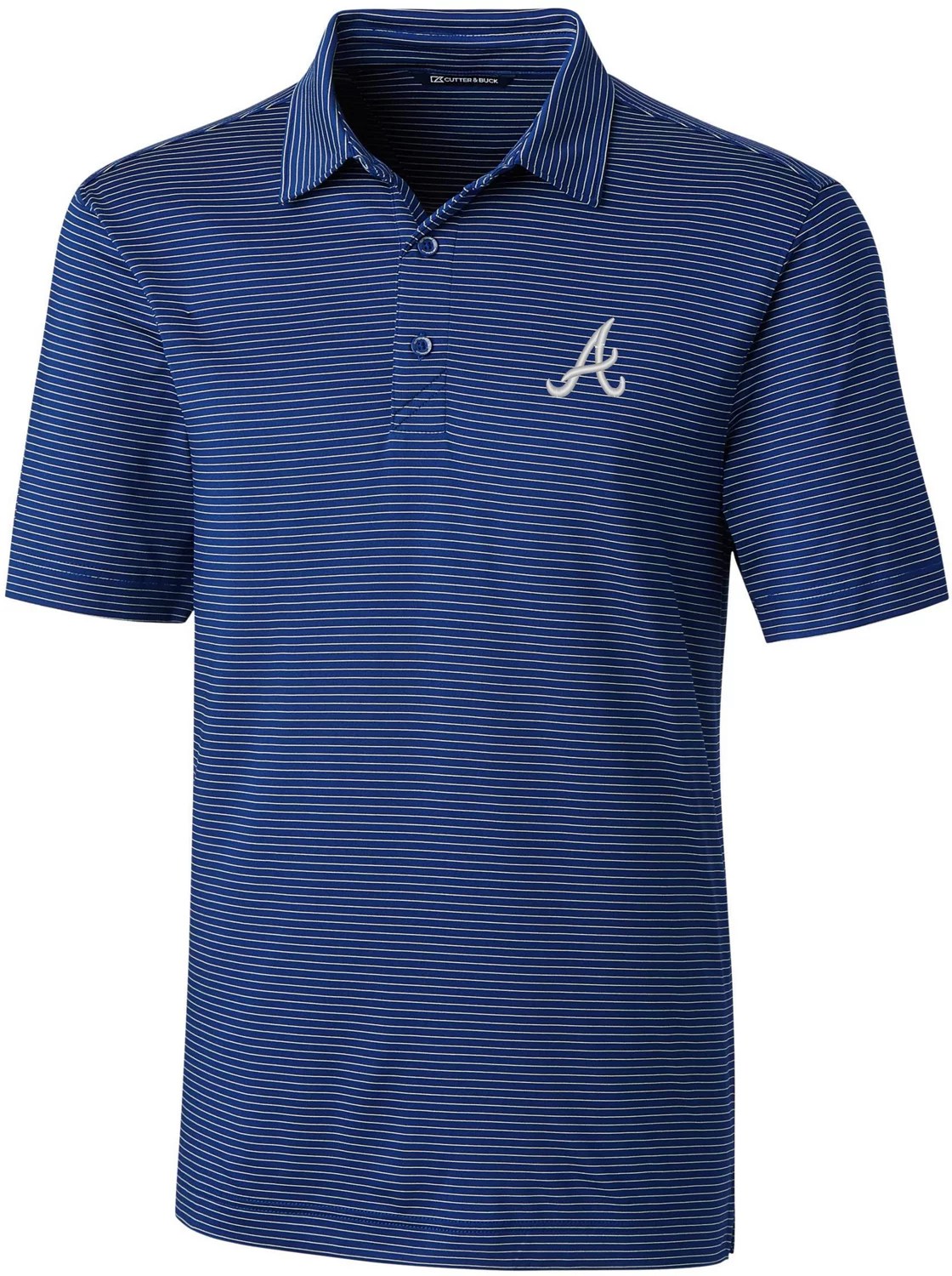 Cutter & Buck Men's Atlanta Braves Pencil Stripe Big Polo Shirt