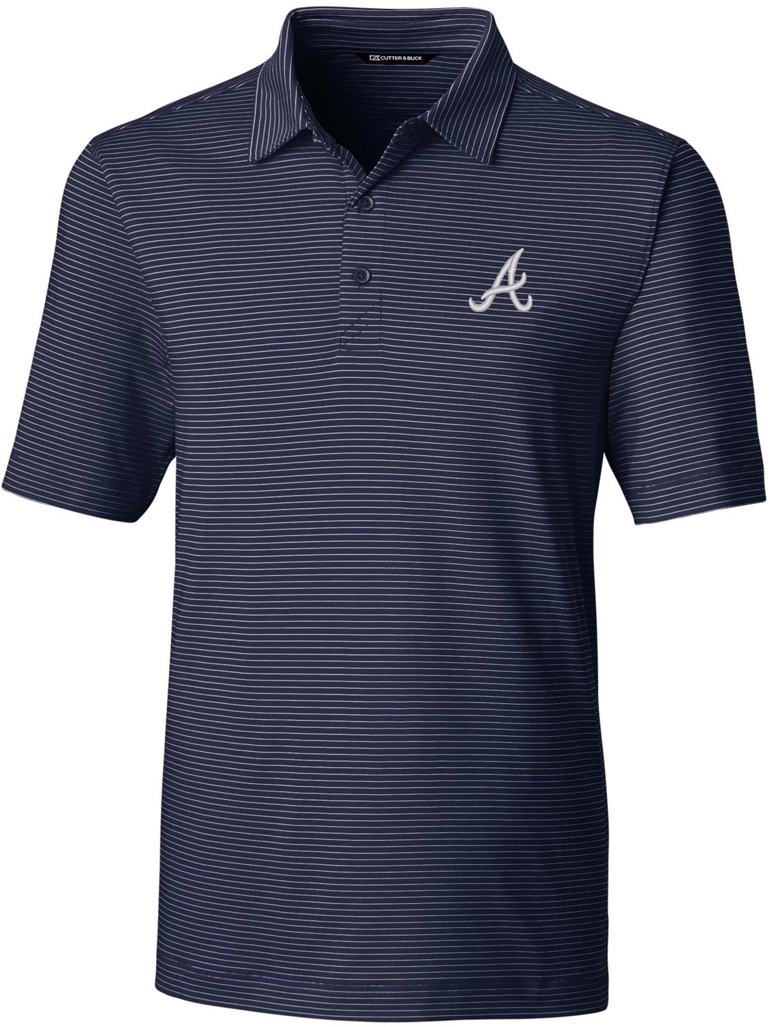 Cutter & Buck Men's Atlanta Braves Pencil Stripe Tall Polo Shirt