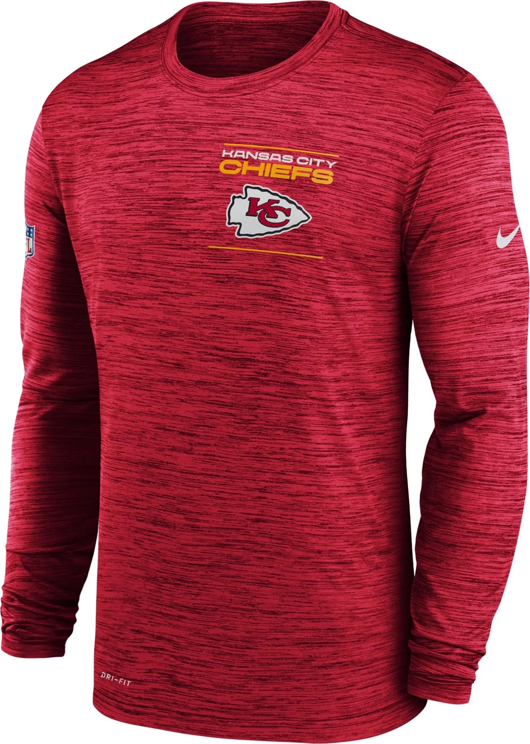 Nike Men's Kansas City Chiefs Velocity Sideline Long Sleeve Shirt Academy