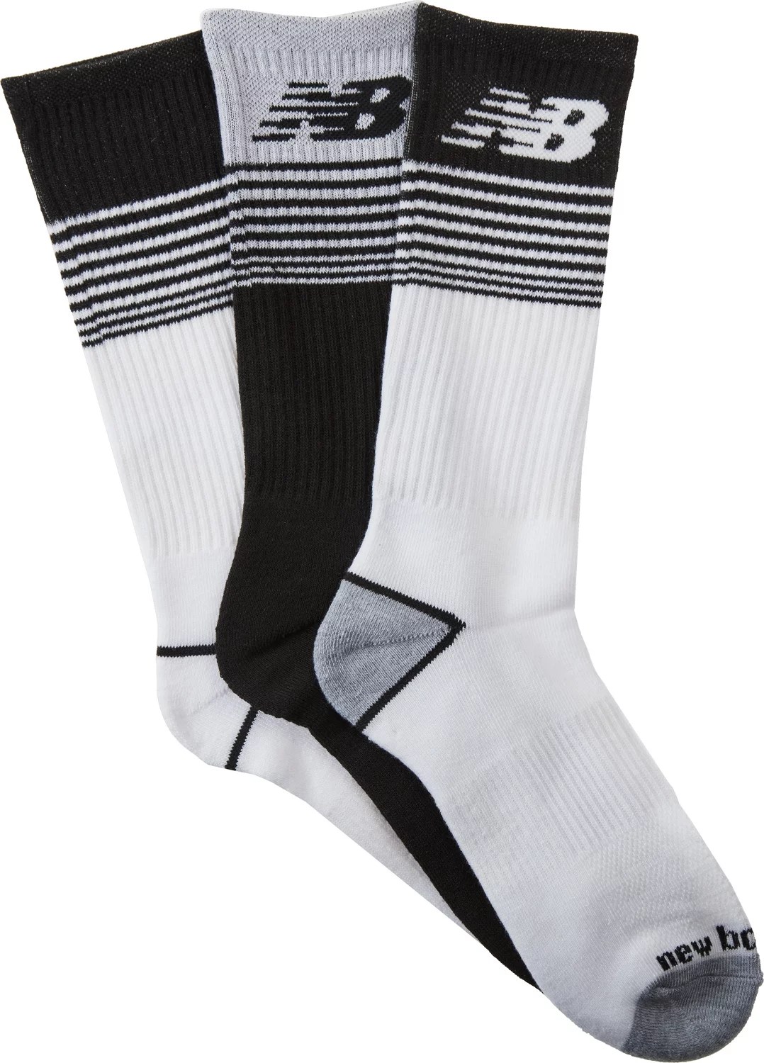 New Balance NB Logo Stripe Crew Socks 3 Pack Academy