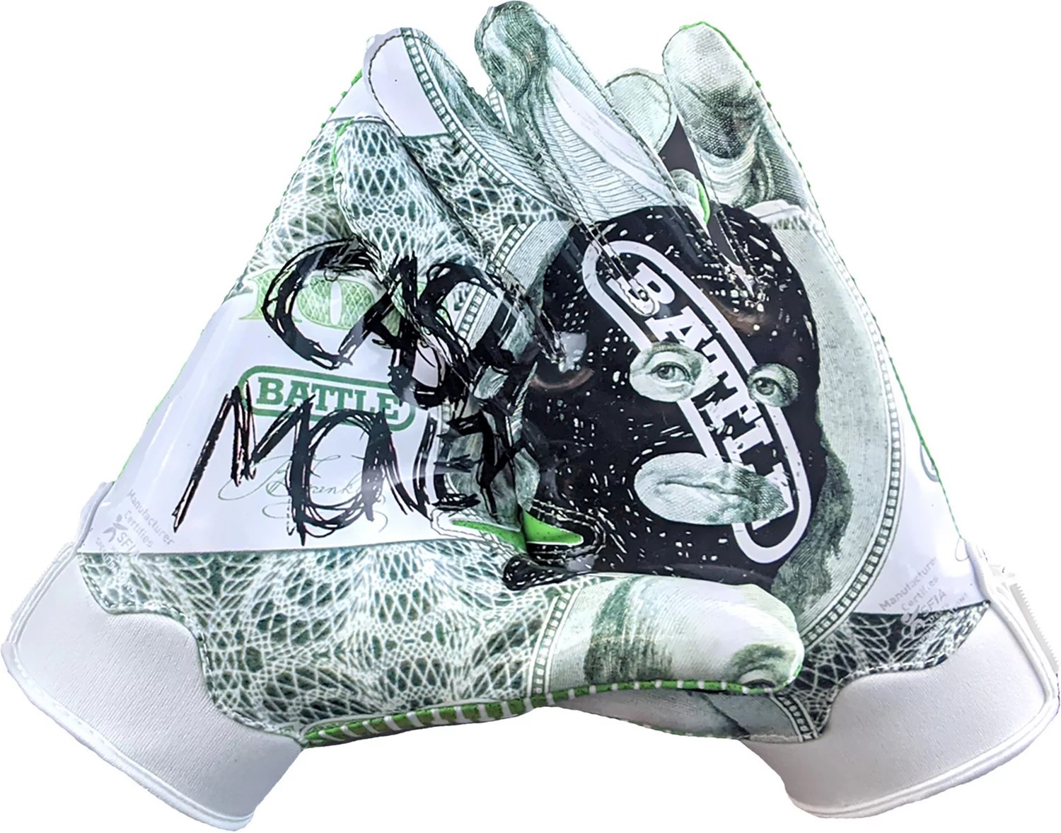 Battle Adults' Cash Money Football Gloves Academy