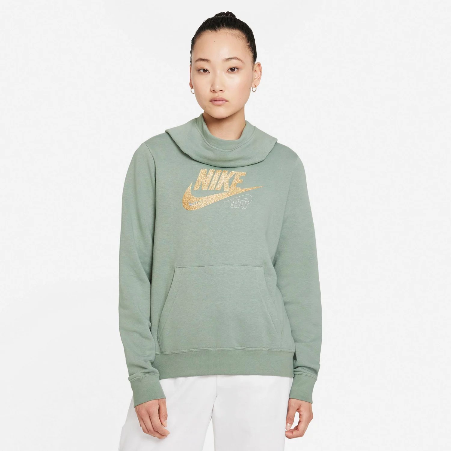 Nike Women's Club Fleece Glitter Funnel Hoodie BrickSeek