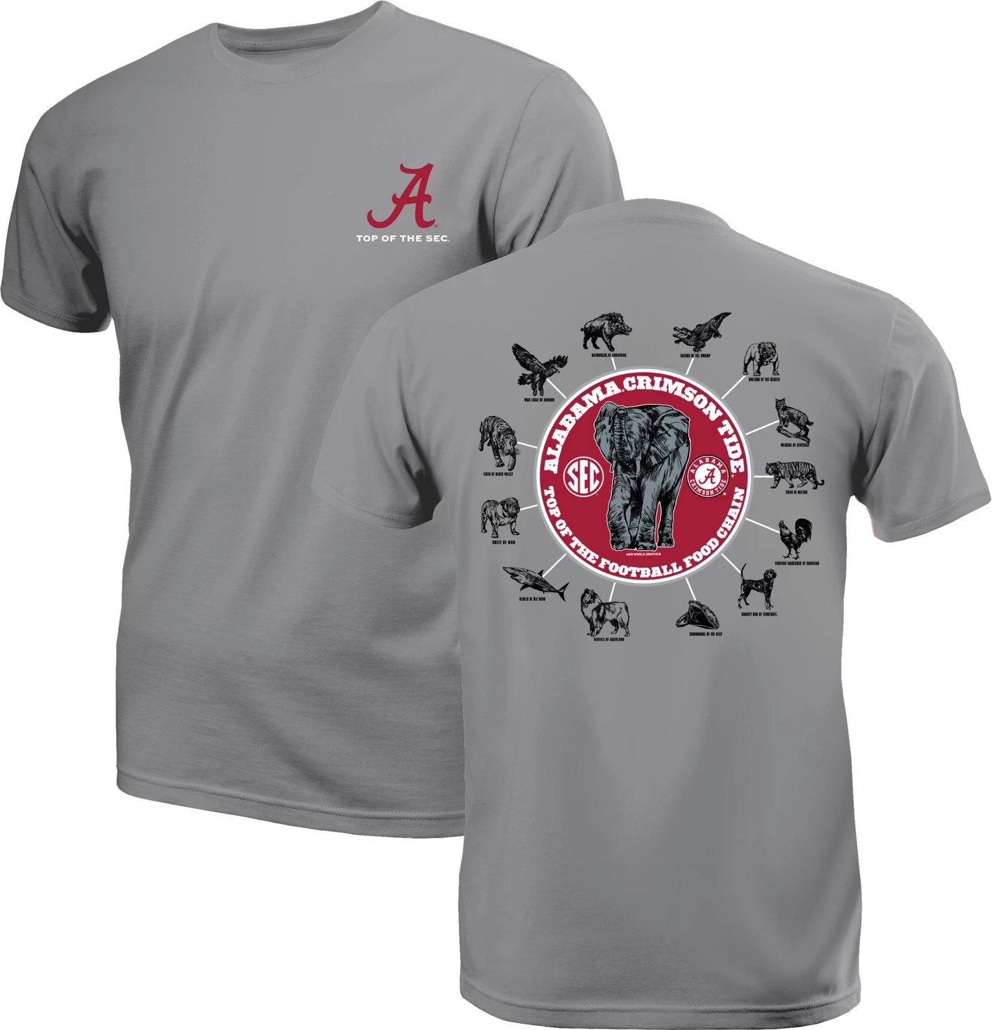 New World Graphics Men's University of Alabama SEC Food Chain Graphic T