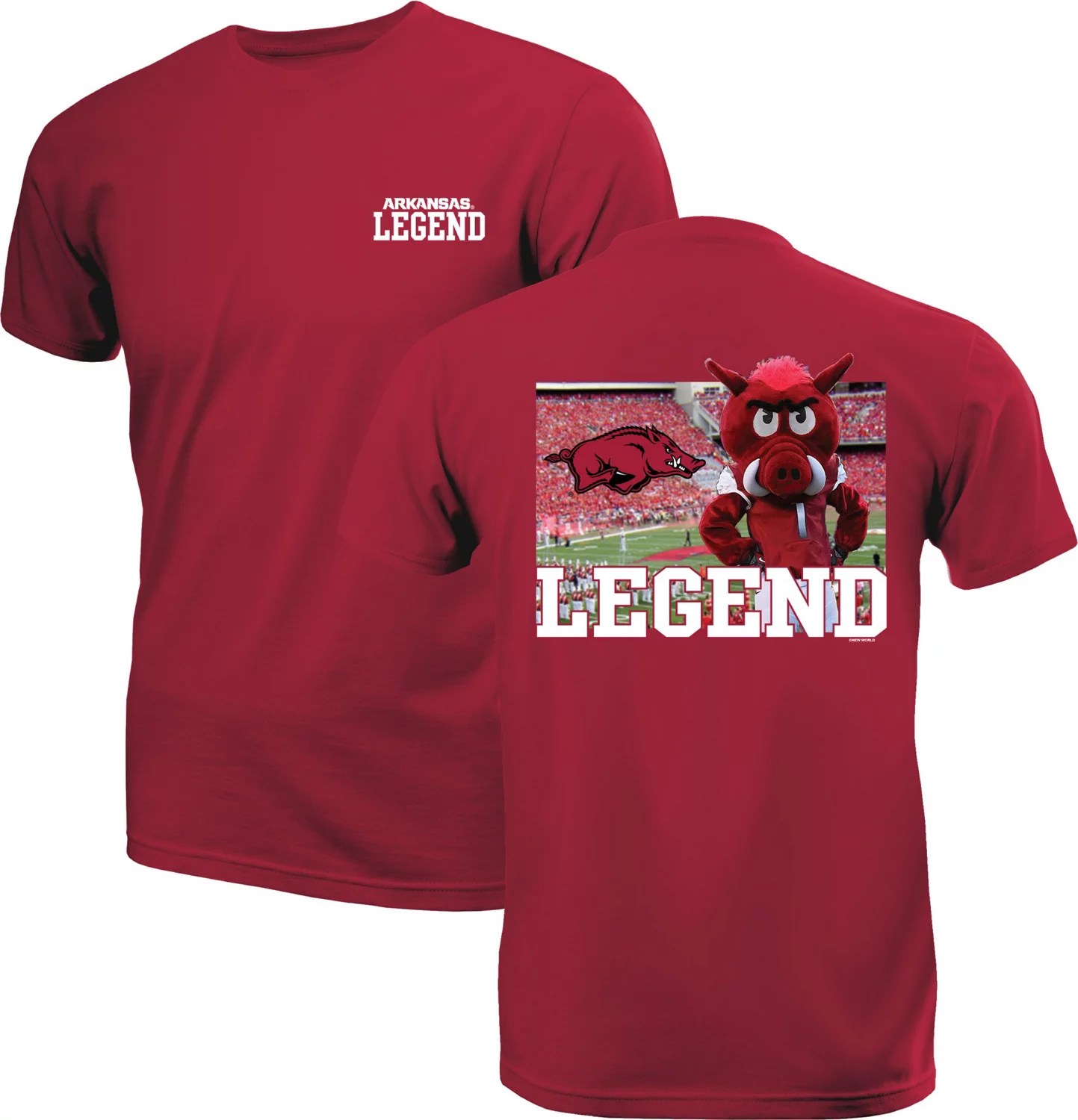 New World Graphics Men's University of Arkansas Legend Mascots Tshirt