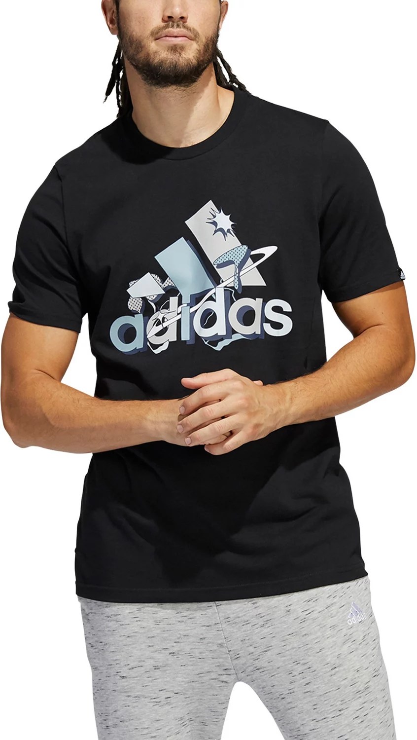adidas Men's Fluid Sport Badge of Sport Graphic Tshirt Academy