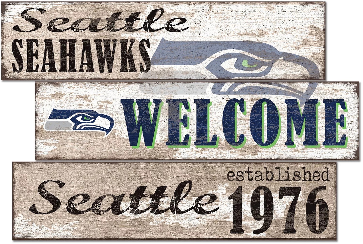 Fan Creations Seattle Seahawks 3 Plank Decor Academy