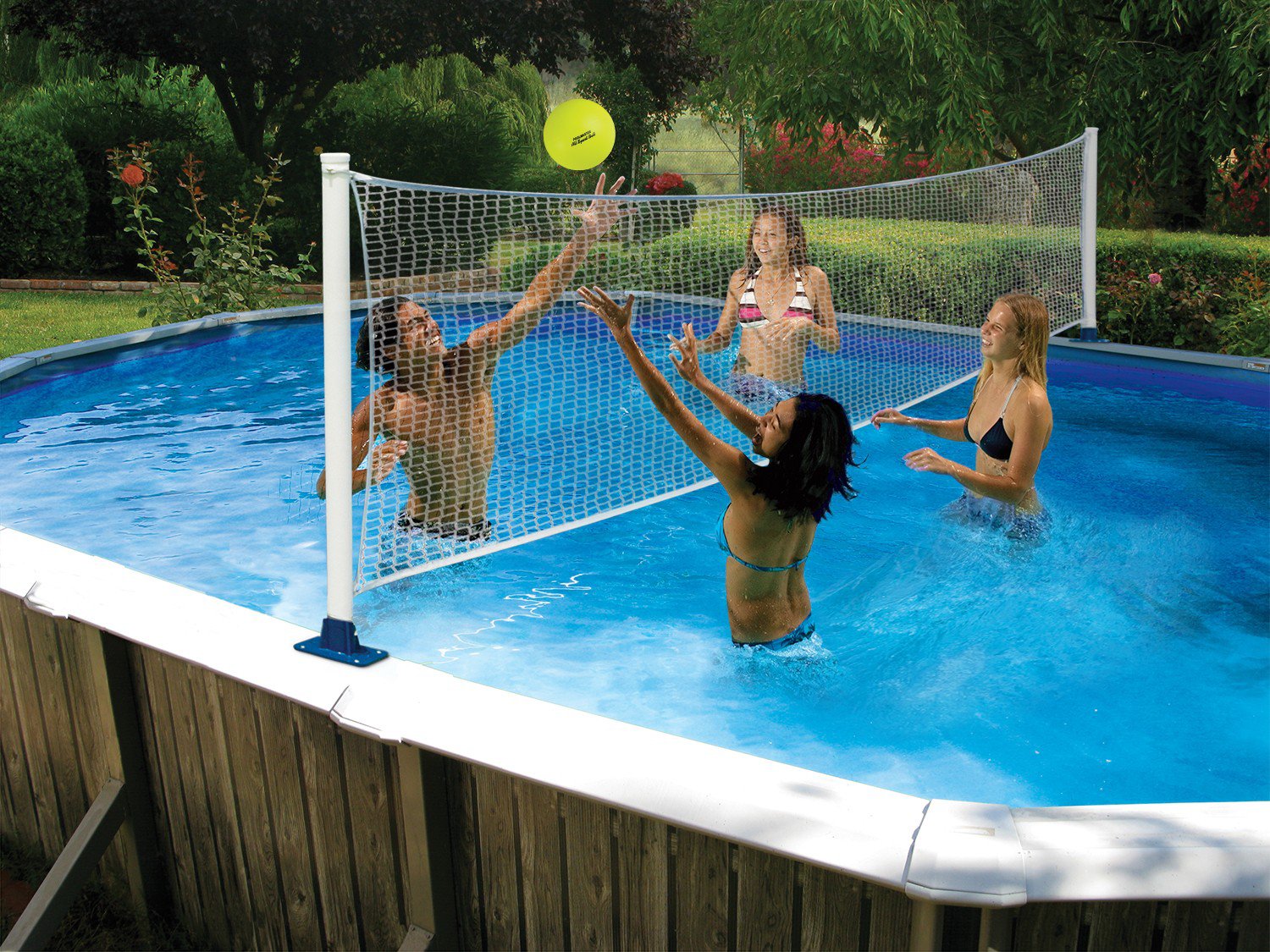 Poolmaster AboveGround Poolside Basketball/Volleyball Game Combo Academy