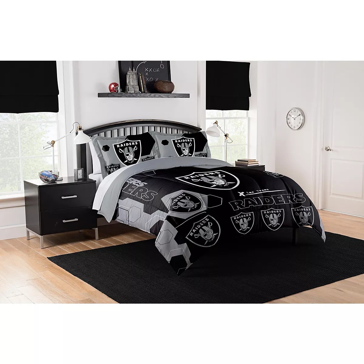 Northwest Las Vegas Raiders Hexagon King Comforter Set Academy