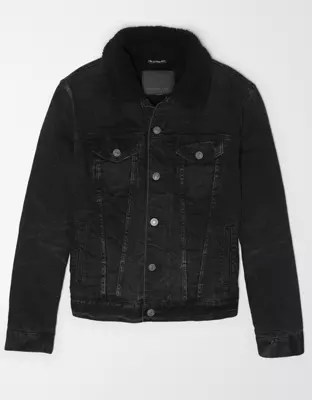 Eagle Gallery american eagle black denim jacket with hood