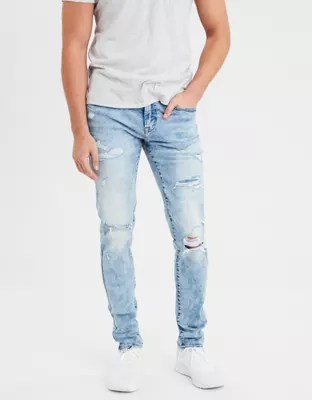 Skinny Jean, Light Destroy Wash American Eagle Outfitters
