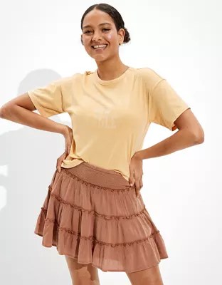 AE Smocked Tiered Mini Skirt