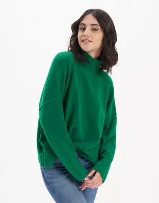 AE Suéter manga larga con cuello cerrado