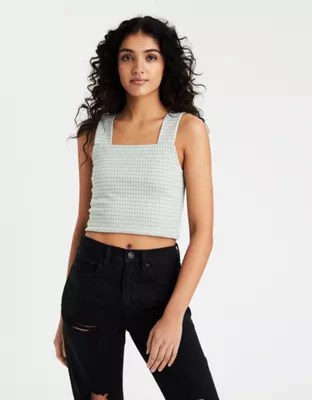 AE Square Neck Cropped Tank Top