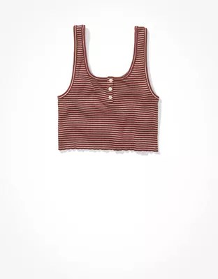 AE Henley Crop Tank Top