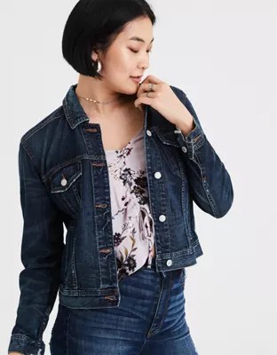 Eagle Gallery american eagle black denim jacket mens