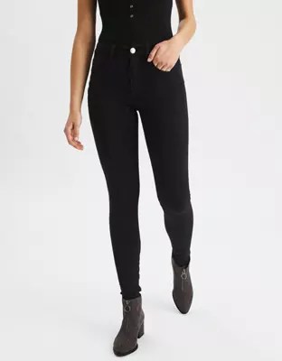 AE Denim X4 HighWaisted Jegging, Rich Onyx American Eagle Outfitters