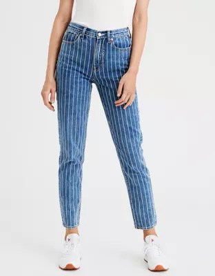 Mom Jean, Retro Indigo Stripe American Eagle Outfitters