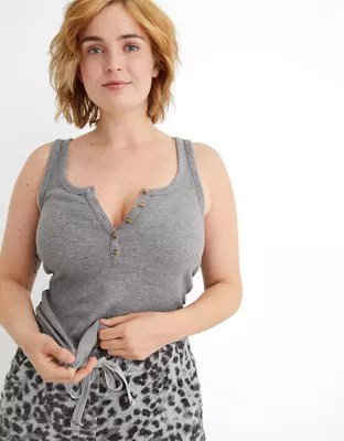 Aerie No BS Waffle Henley Tank Top