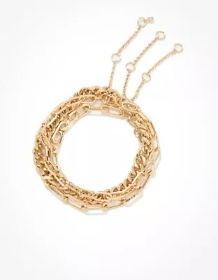 AE Gold Chain Bracelets 3Pack