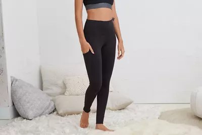 Aerie PLAY High Waisted Pocket Legging, True Black Aerie for American