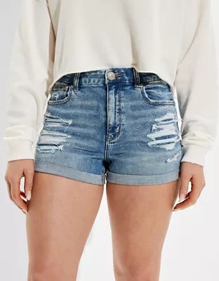 AE Ne(x)t Level Curvy HighWaisted Denim Short Short