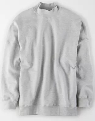 AE Studio Fleece Oversized Mock Neck Sweatshirt