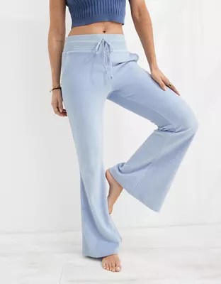 Aerie REAL Obsessed Velour High Waisted Flare Pant