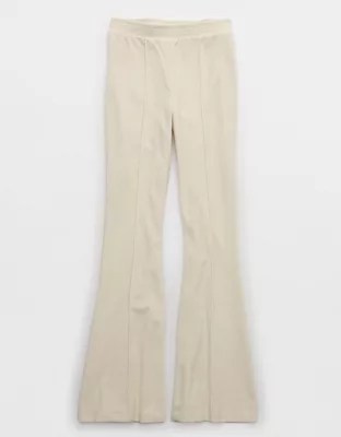 Aerie GrooveOn Rib Velour Flare Pant