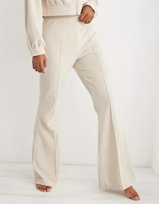 Aerie GrooveOn Rib Velour Flare Pant