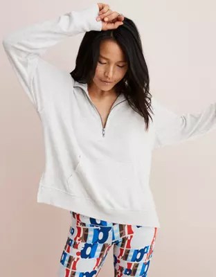 Aerie Plush Quarter Zip Sweatshirt