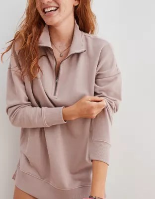 Aerie Oversized Quarter Zip Sweatshirt
