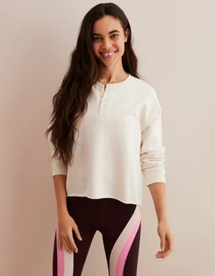 Aerie Henley Pullover Sweatshirt
