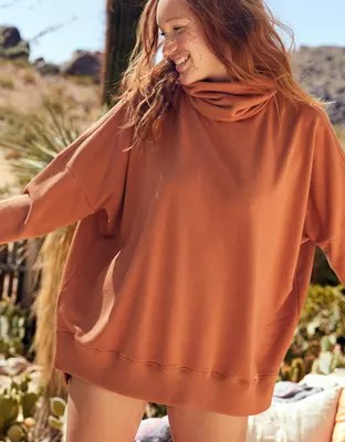 Aerie Sunday Soft Oversized Turtleneck Sweatshirt
