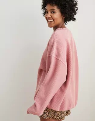 Aerie New Love Corded Oversized Sweatshirt