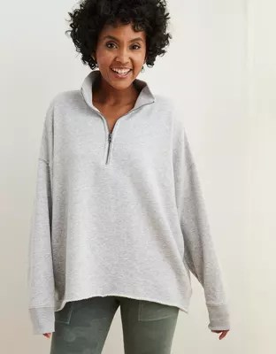 Aerie Sunday Soft Quarter Zip Sweatshirt