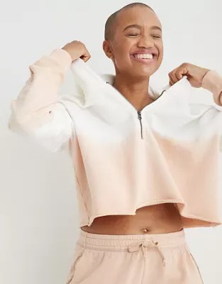 Aerie FleeceOfMind Cropped Quarter Zip Hoodie