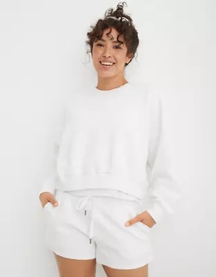 Aerie New Love Corded Cropped Crew Sweatshirt