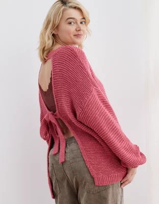 Aerie Open Back Sweater