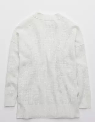 Aerie Waffle Oversized Crew Sweater