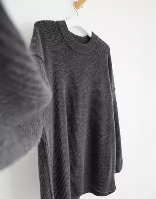 Aerie Waffle Oversized Crew Sweater