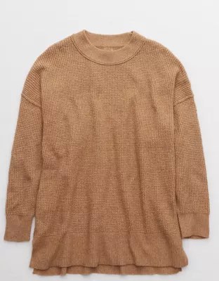 Aerie Waffle Oversized Crew Sweater