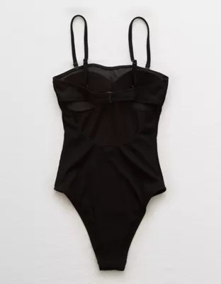 Aerie Ribbed Strapless One Piece Swimsuit
