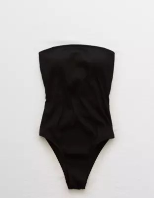 Aerie Ribbed Strapless One Piece Swimsuit