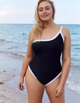 Aerie Pop One Shoulder One Piece Swimsuit