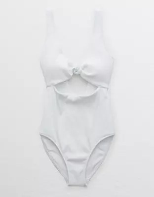 Aerie Ribbed Knot One Piece Swimsuit