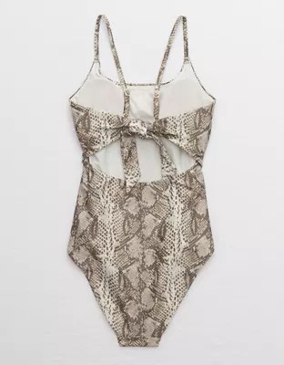 Aerie Snake Tie Back One Piece Swimsuit