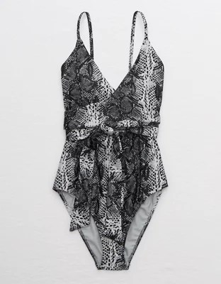 Aerie Snake Wrap One Piece Swimsuit