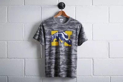 Tailgate Men's Michigan Camo TShirt, Camo Green American Eagle