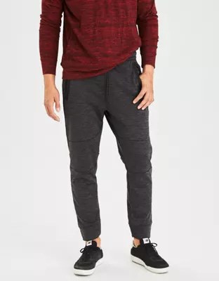 AE Gridback Fleece Jogger, Charcoal American Eagle Outfitters
