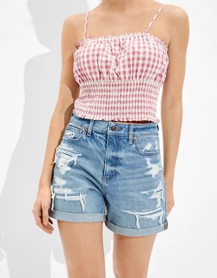 AE Denim Baggy Mom Shorts